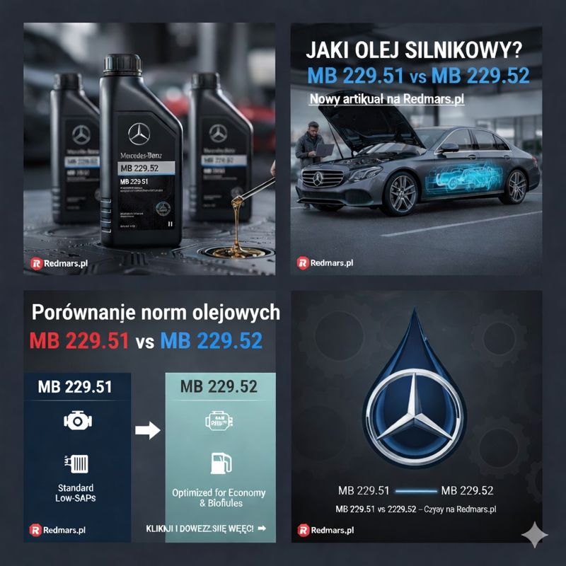 Jaki olej silnikowy do Mercedesa? Porównanie norm MB 229.51 vs MB 229.52