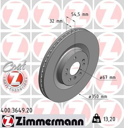 Tarcza hamulcowa przód   W 164 X 164 R 251 350 mm 