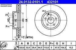 Tarcza hamulcowa przód R 172 W 204  C 207 W 212  322 mm