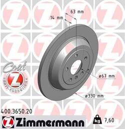 Tarcza hamulcowa tył    W 164 X 164 W 251 330 mm 