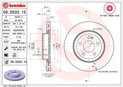 Tarcza hamulcowa  tylna W 205 W 213 C 238  C 257 300 mm