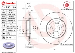 Tarcza hamulcowa  tylna W 205 W 213 C 238  X 253 C 257 320 mm